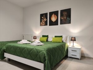 Camera da letto dell’appartamento Le Popolari a Bitonto